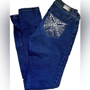 Y2K U-Turn dark denim jeans stretch skinny sz M 40 US 4-6